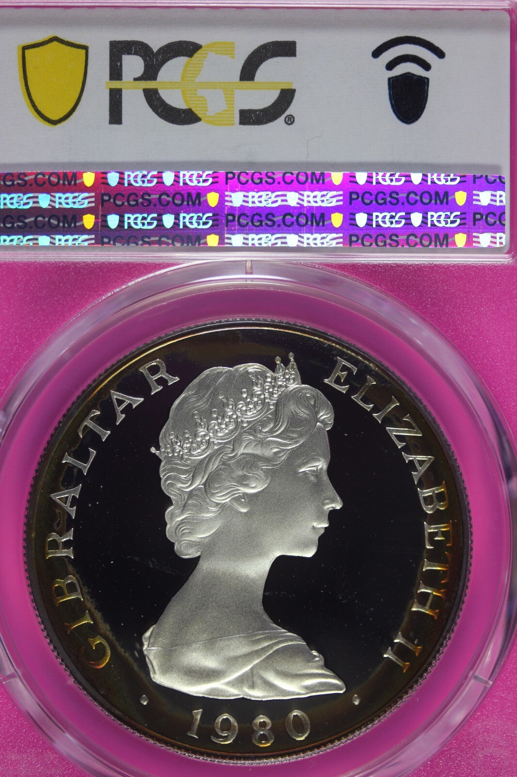 Toned 1980 PR 68 DCAM Crown Gibraltar  PCGS Queen Elizabeth 80th Birthday 549