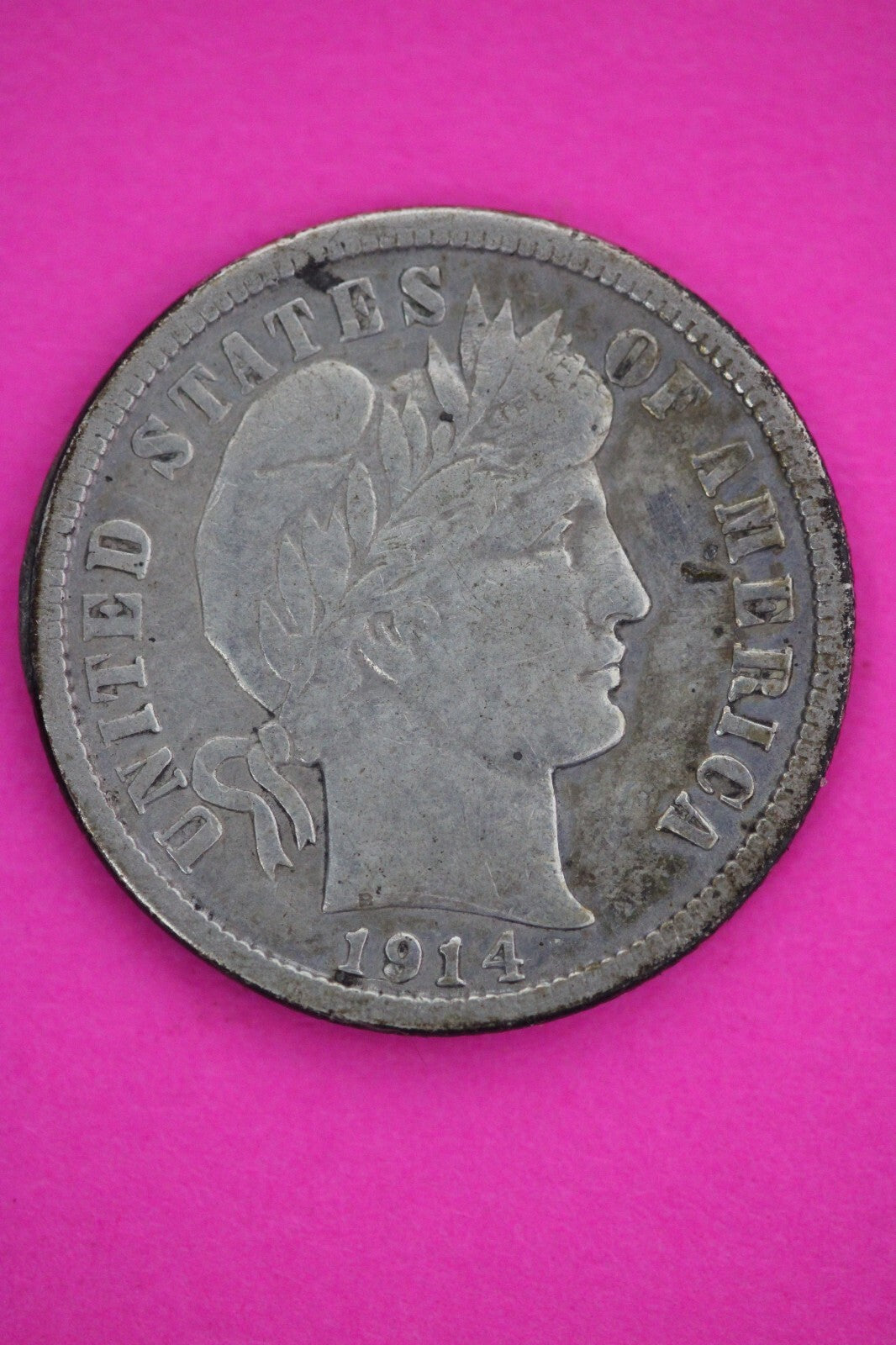 1914 P Barber Liberty Dime Scarce Semi Key Date Silver Coin Philadelphia Mint 31