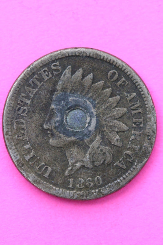 1860 Copper Nickel Indian Head Cent Penny Exact Early Type Coin Pictured 112