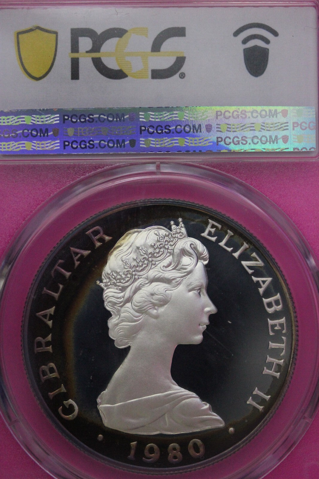 Toned 1981 PR 68 DCAM Crown Gibraltar Princess Diana Royal Wedding PCGS Slab 598