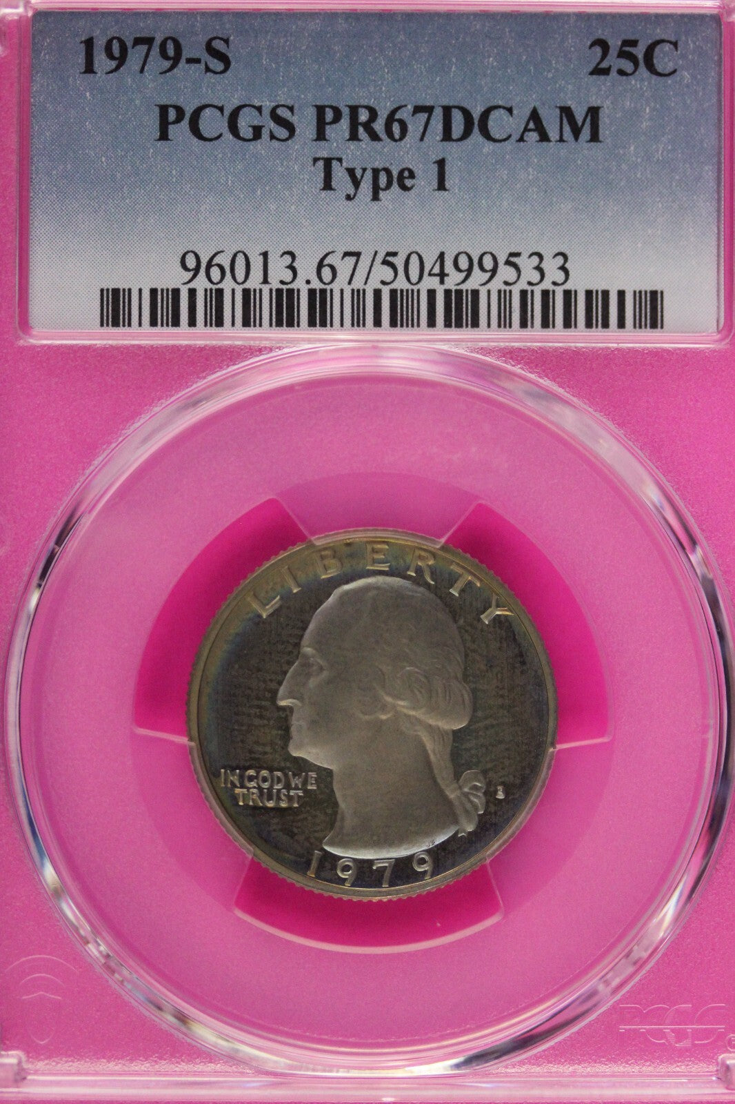 Toned 1979 S Type 1 PR 67 DCAM Washington Quarter PCGS Graded Certified Slab 87
