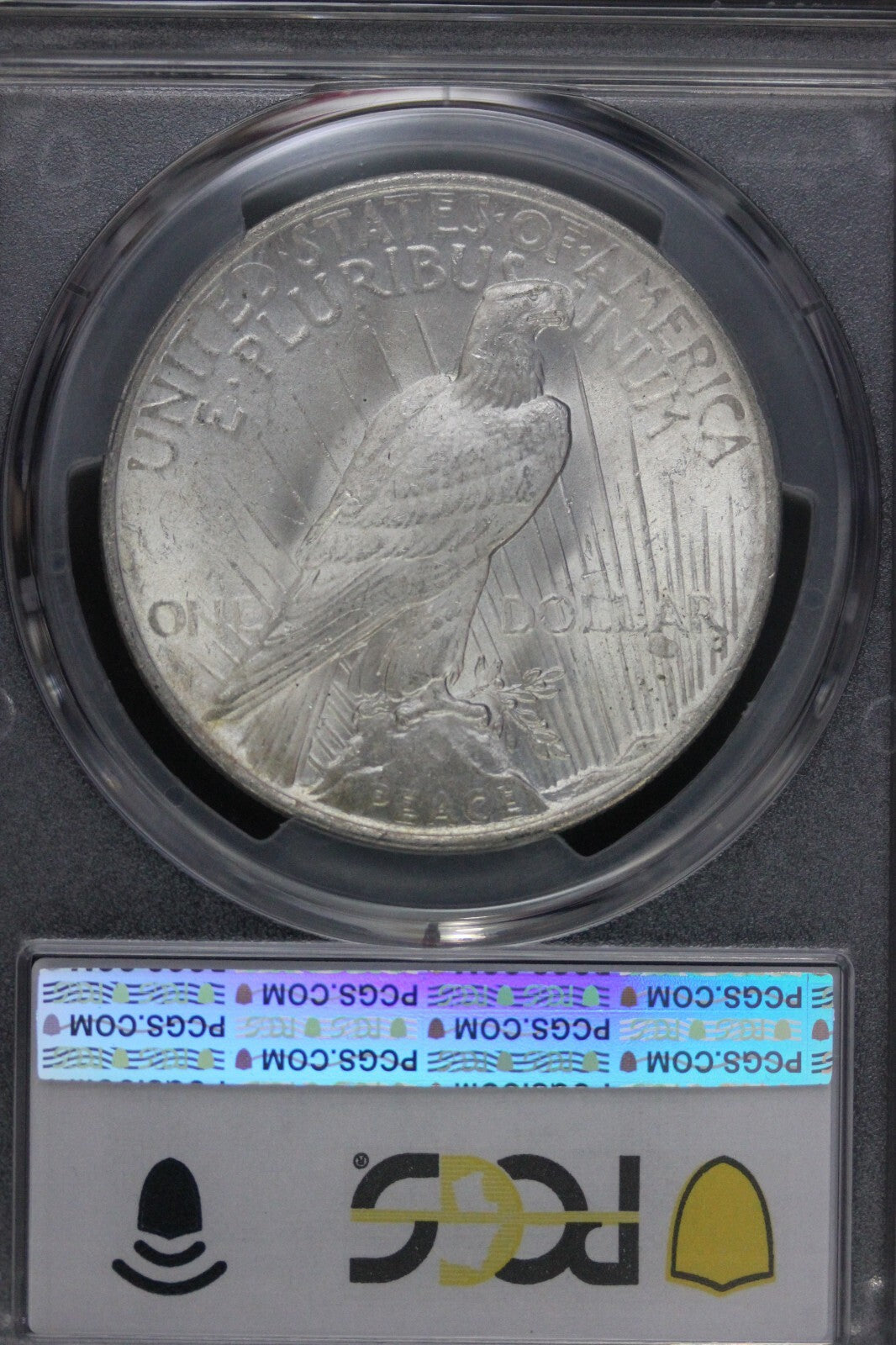 Toned 1923 P MS 62 Peace Silver Dollar PCGS Graded Certified Authentic Slab 48