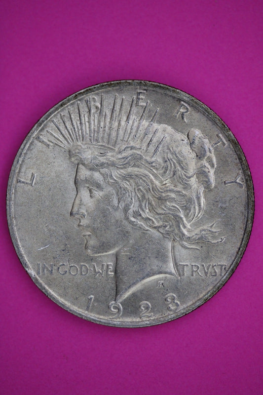 High Grade 1923 P Peace Silver Dollar LIberty Coin Authentic & Genuine 2629