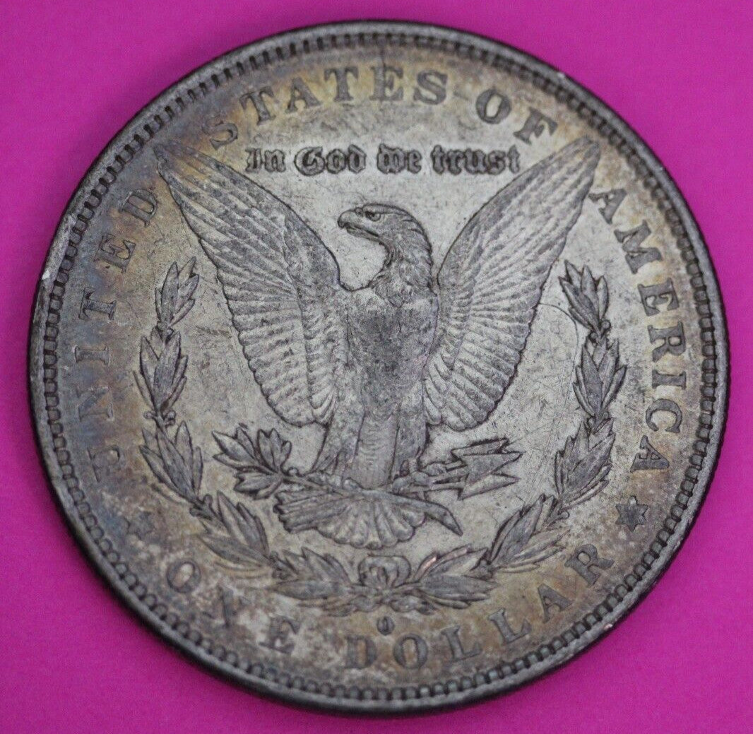 Rainbow Toned 1879 O Morgan Lady Liberty Silver Dollar Coin New Orleans Mint 390