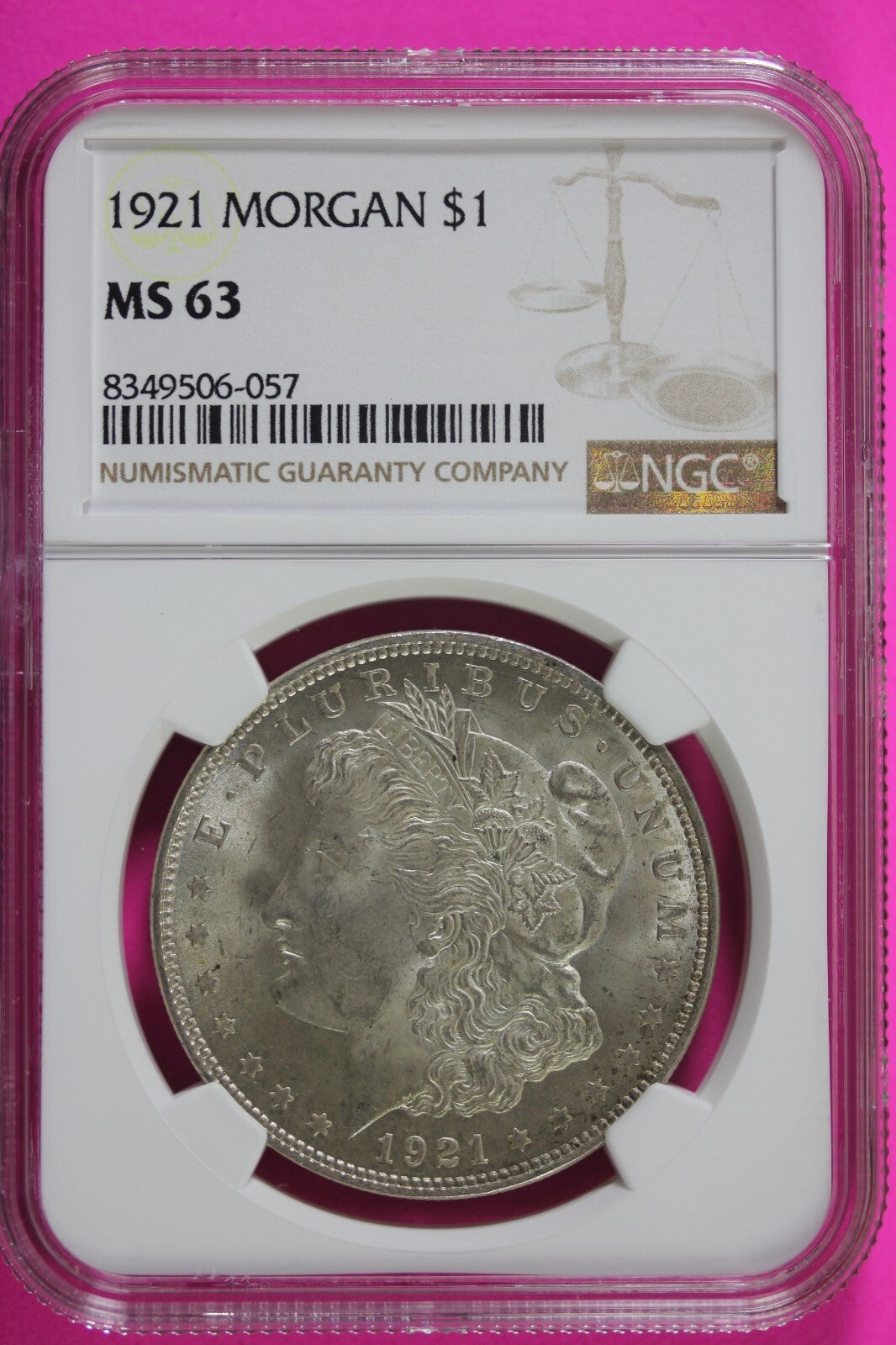 1921 P MS 63 Liberty Morgan Silver Dollar NGC Certified Graded Authentic 671