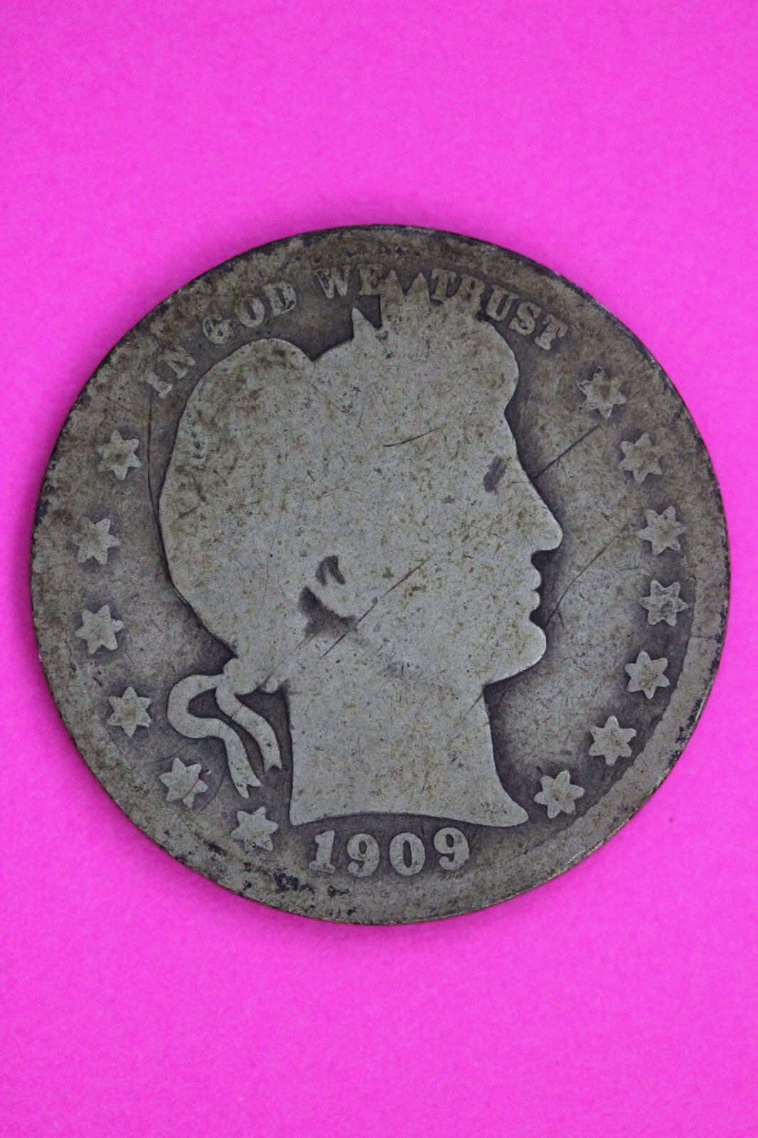 1909 O Barber Liberty Silver Quarter Guaranteed Authentic & Genuine Coin 1381