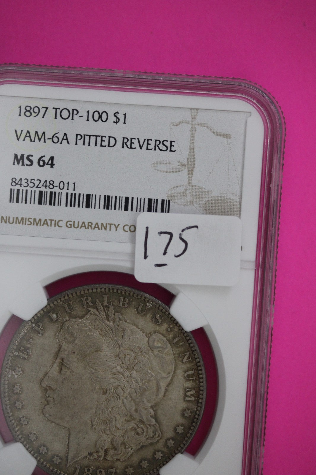 1897 P MS 64 Liberty Morgan Silver Dollar Vam 6A Pitted Reverse Top 100 NGC 175