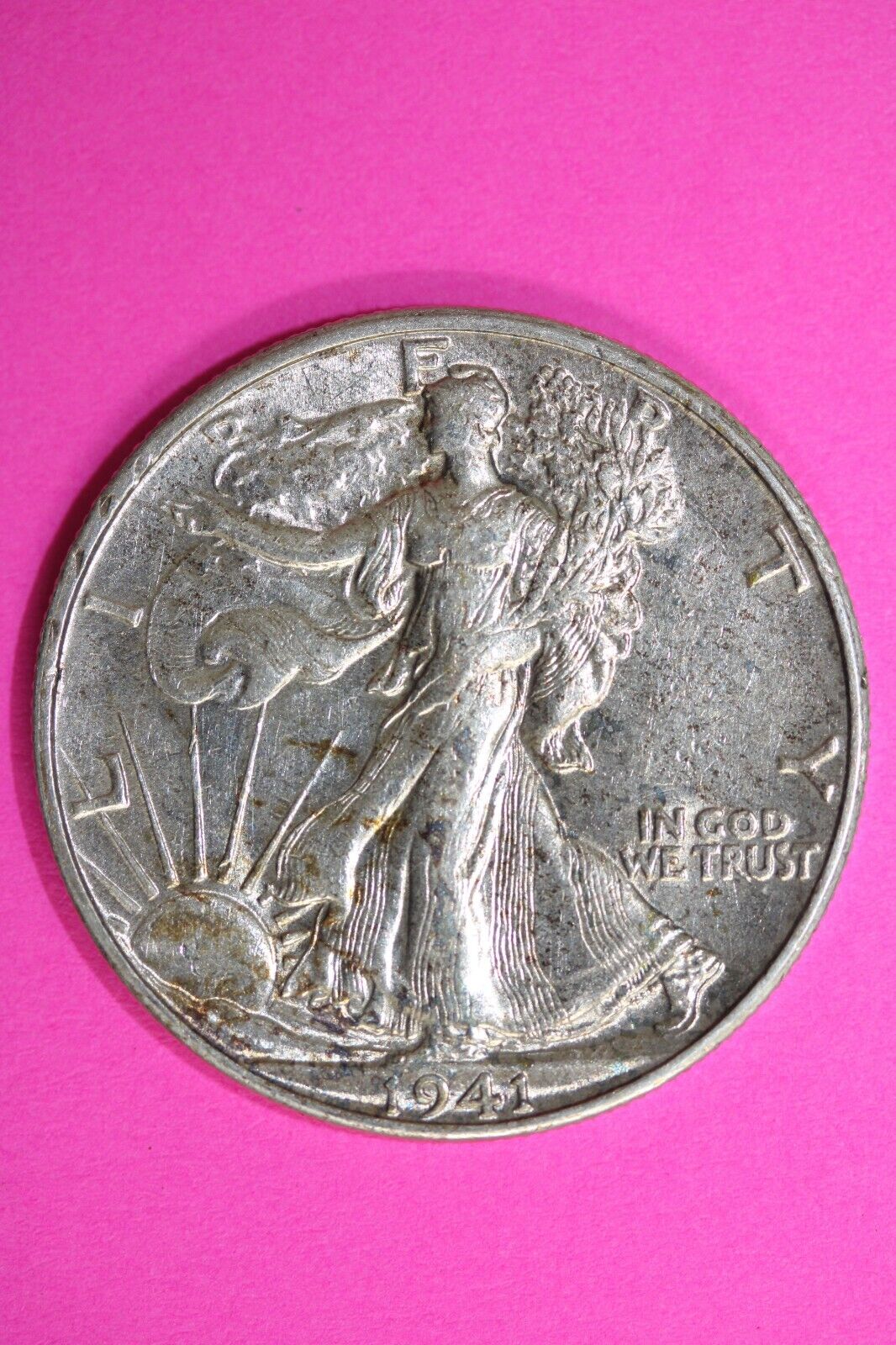 Toned High Grade 1941 S Walking Liberty Half Dollar Silver Coin Nice Colors 15