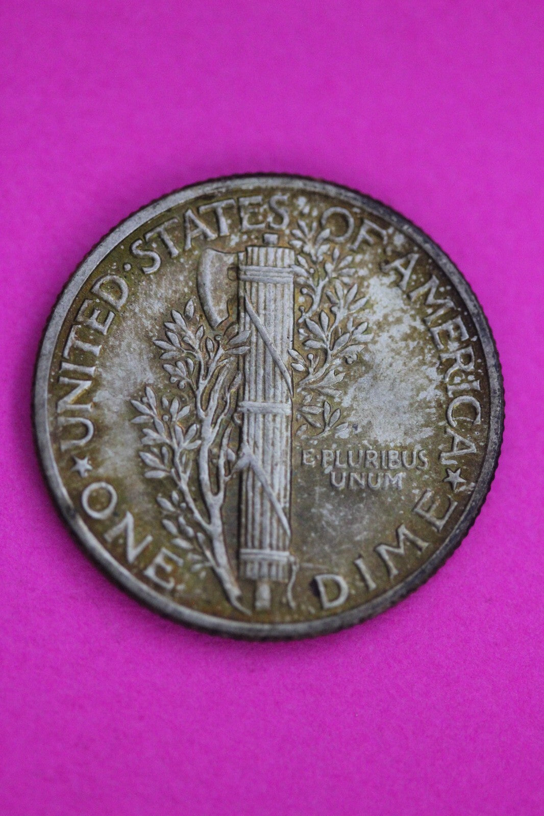 Toned 1943 P Mercury Liberty Dime Silver Coin Guaranteed Authentic Genuine 1094