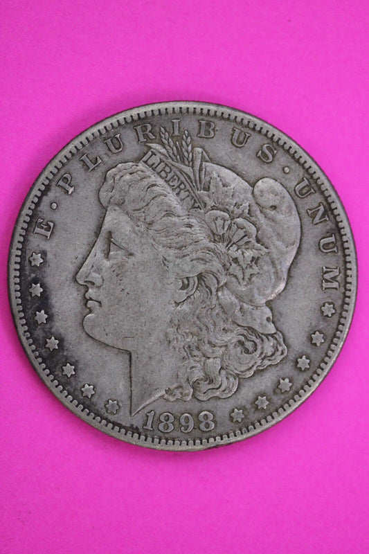 Toned 1898 S Morgan Lady Liberty Silver Dollar Key Date Coin San Francisco 394