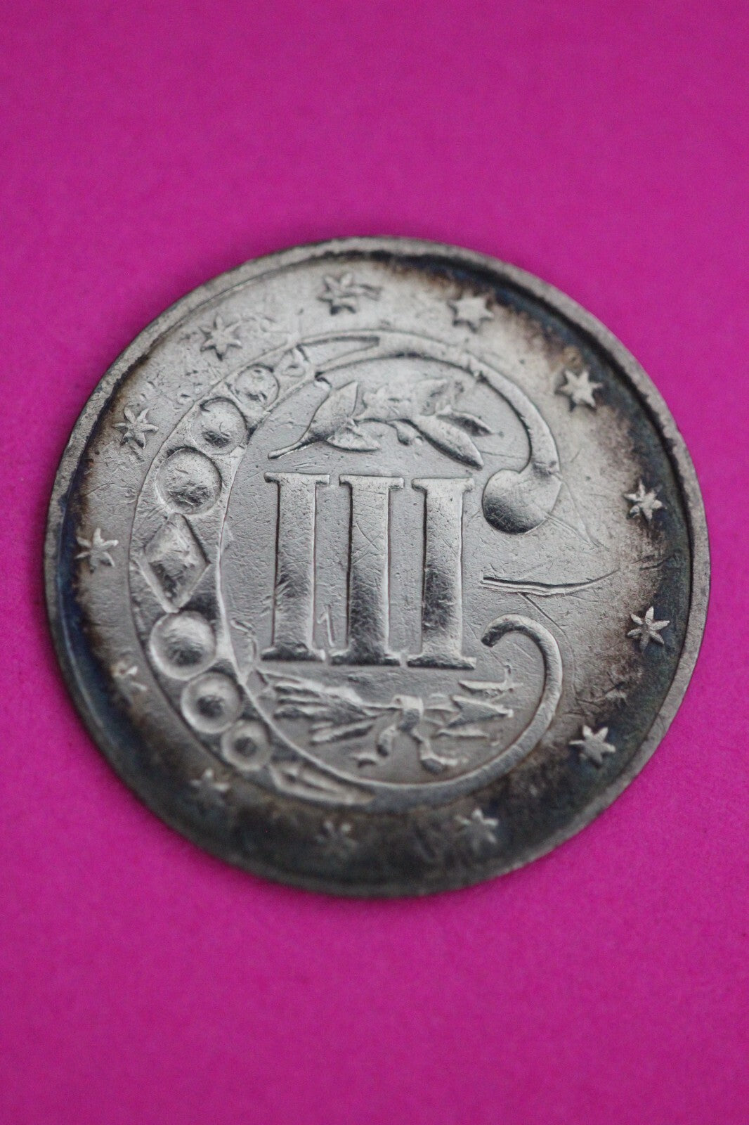 Naturally Toned 1859 Trime 3 Three Cent Silver Dime Guaranteed Authentic 1096