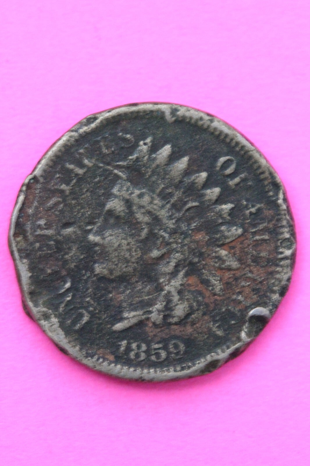 1859 Copper Nickel Indian Head Cent Penny Exact Early Type Coin Pictured 83