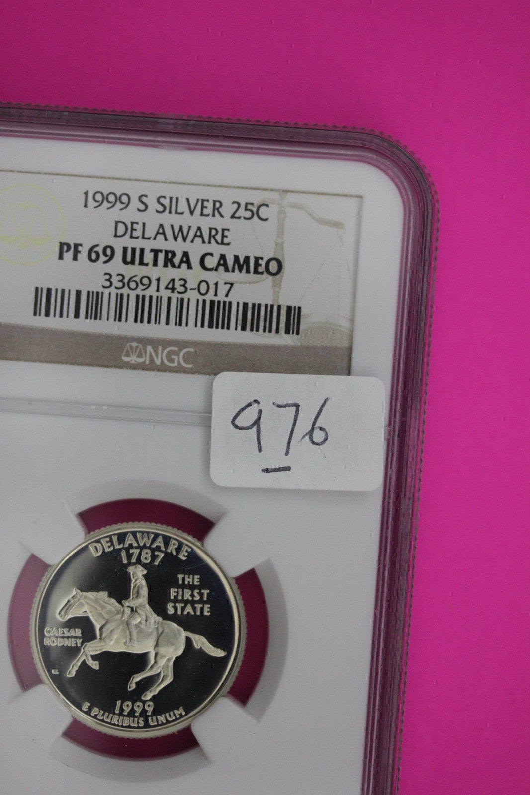 1999 S PF 69 Delaware Silver State Quarter NGC Certified Authentic Genuine 976