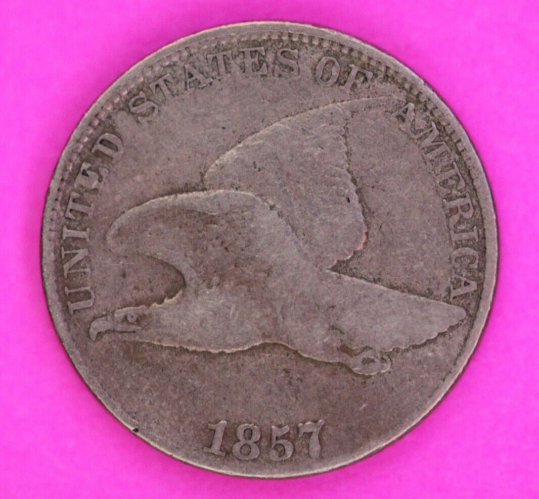 1857 Flying Eagle Cent Penny Exact Scarce Early Tpe Coin In The Pictures 74