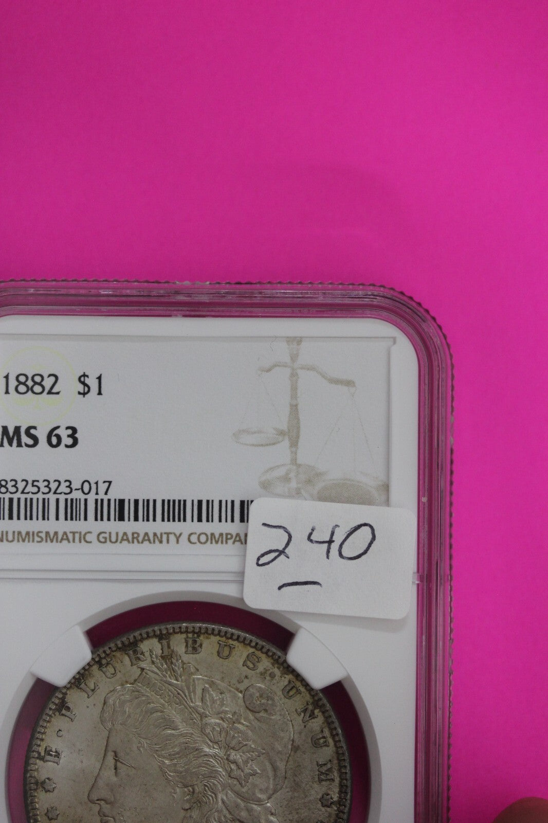 Toned 1882 P MS 63 Liberty Morgan Silver Dollar NGC Certified Graded 240