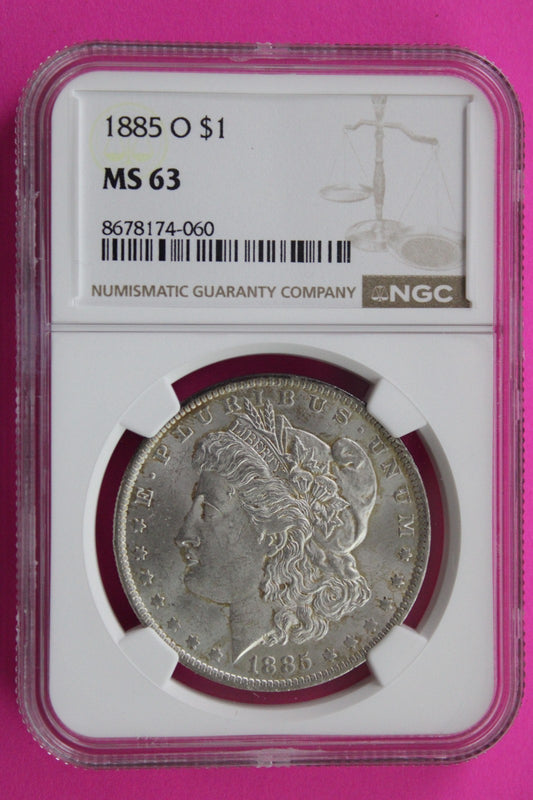 1885 O MS 63 Liberty Morgan Silver Dollar NGC Certified Graded Authentic 797