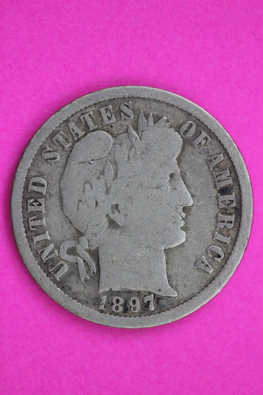 1897 O Barber Liberty Dime Silver Coin Semi Key Date Guaranteed Authentic 1286