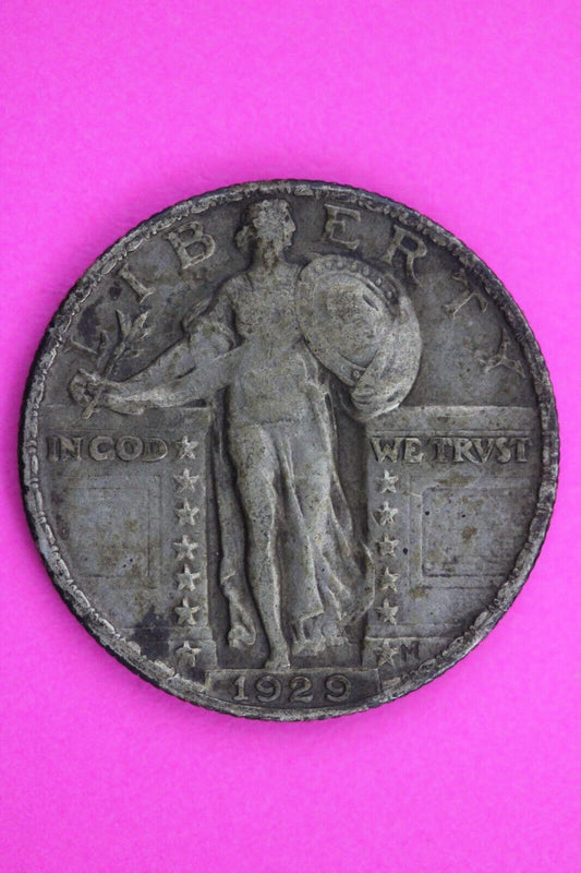 High Grade Full Date 1929 P  Standing Liberty Silver Quarter Key Date Coin 24