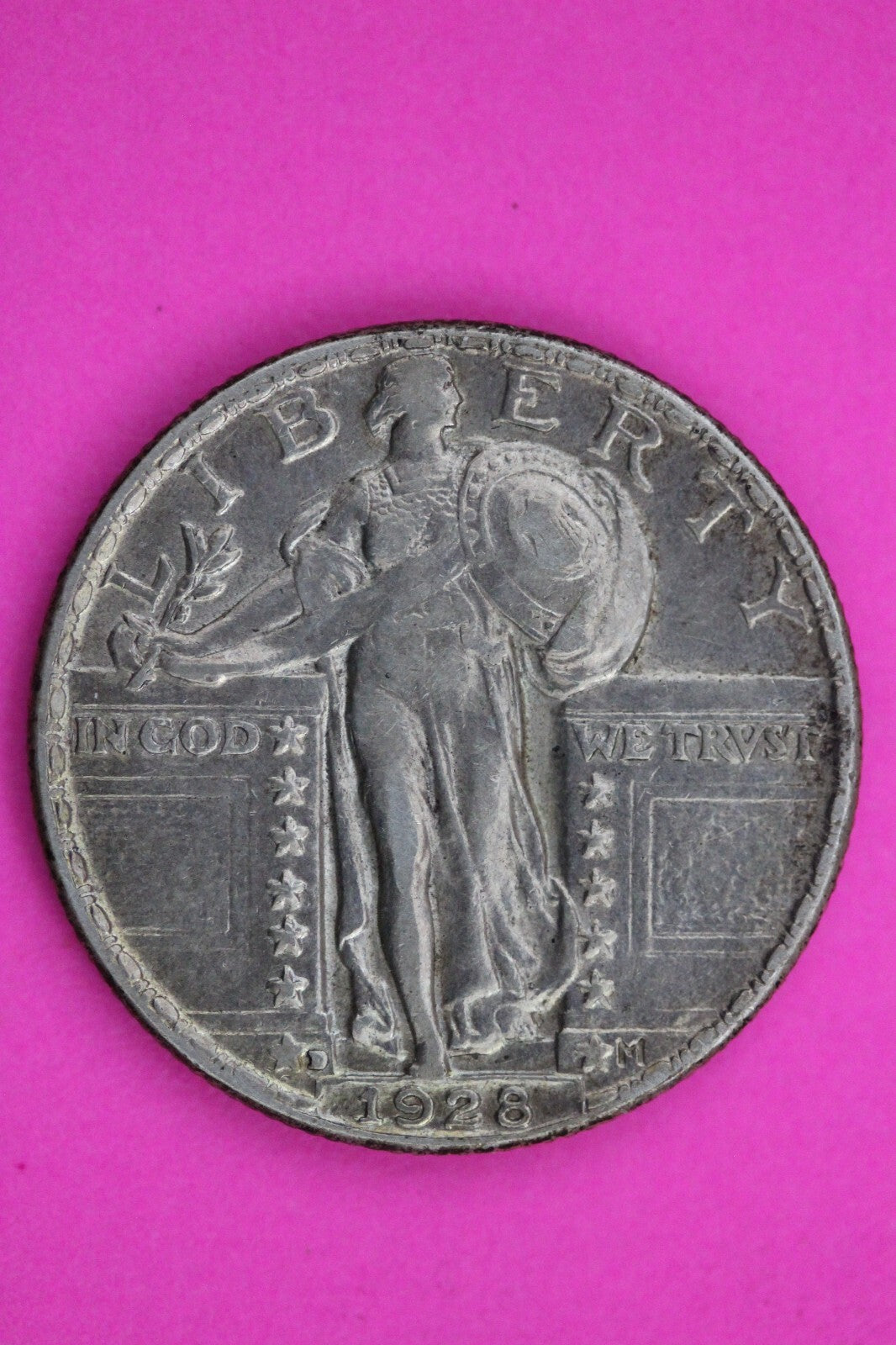 High Grade Full Date 1928 D Standing Liberty Silver Quarter Key Date Coin 03