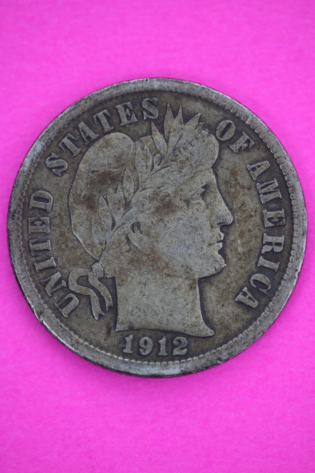 1912 D Barber Liberty Dime Scarce Semi Key Date Silver Coin Denver Mint 132