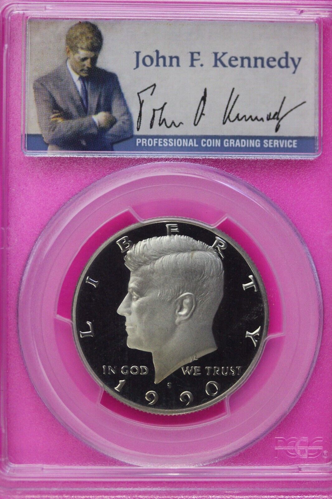 1990 S PR 69 Deep Cameo John Kennedy Clad Half Dollar JFK Label PCGS Slab 1127