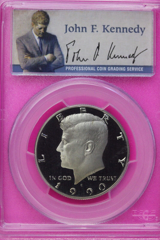 1990 S PR 69 Deep Cameo John Kennedy Clad Half Dollar JFK Label PCGS Slab 1127