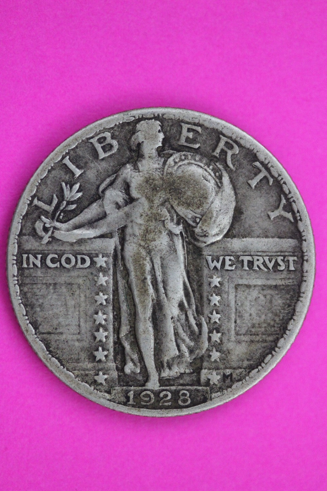 1928 P Standing Liberty Silver Quarter Guaranteed Authentic & Genuine Coin 1217