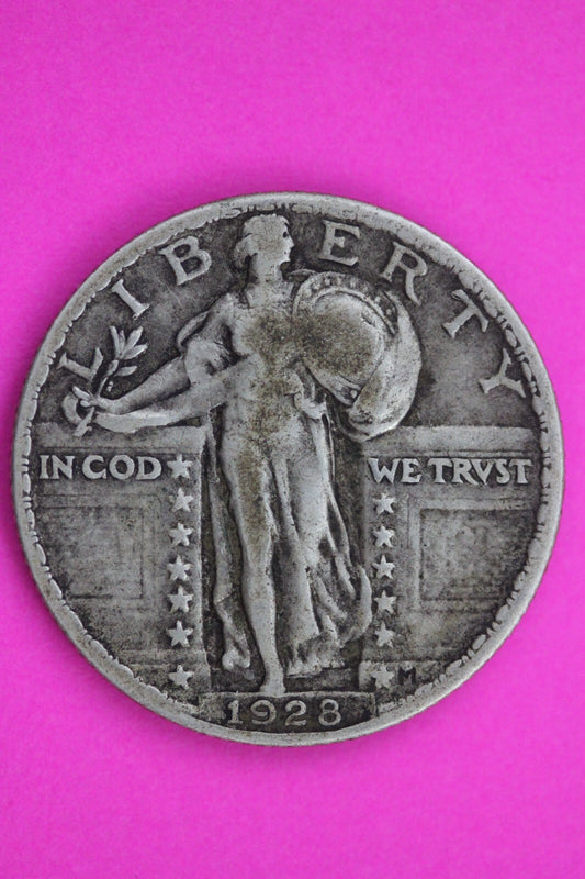 1928 P Standing Liberty Silver Quarter Guaranteed Authentic & Genuine Coin 1217