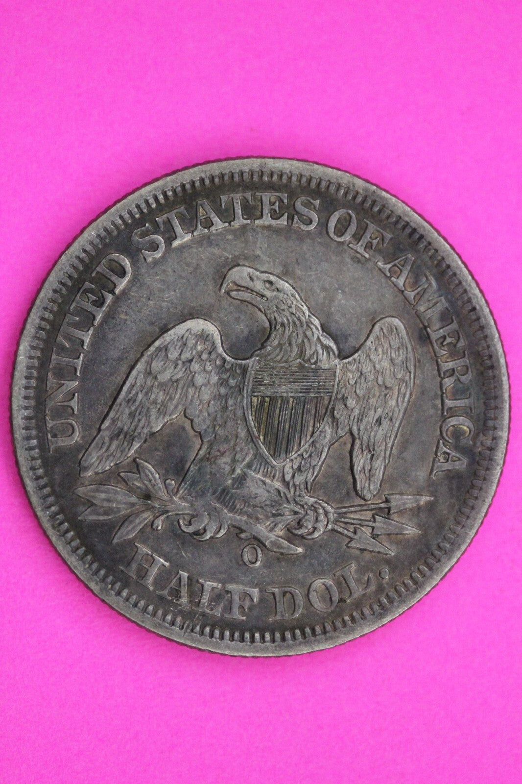 Naturally Toned 1854 O Seated Liberty Half Dollar Silver Coin Authentic 1129