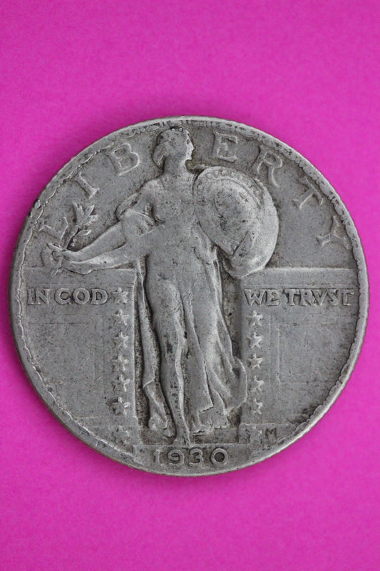 1930 P Standing Liberty Silver Quarter Guaranteed Authentic & Genuine Coin 1228