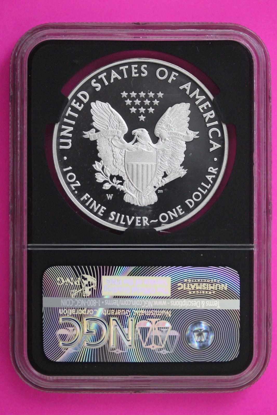 2016 W PF 70 Proof DCAM Silver American Eagle Lettered Edge NGC Mercanti Sig 285