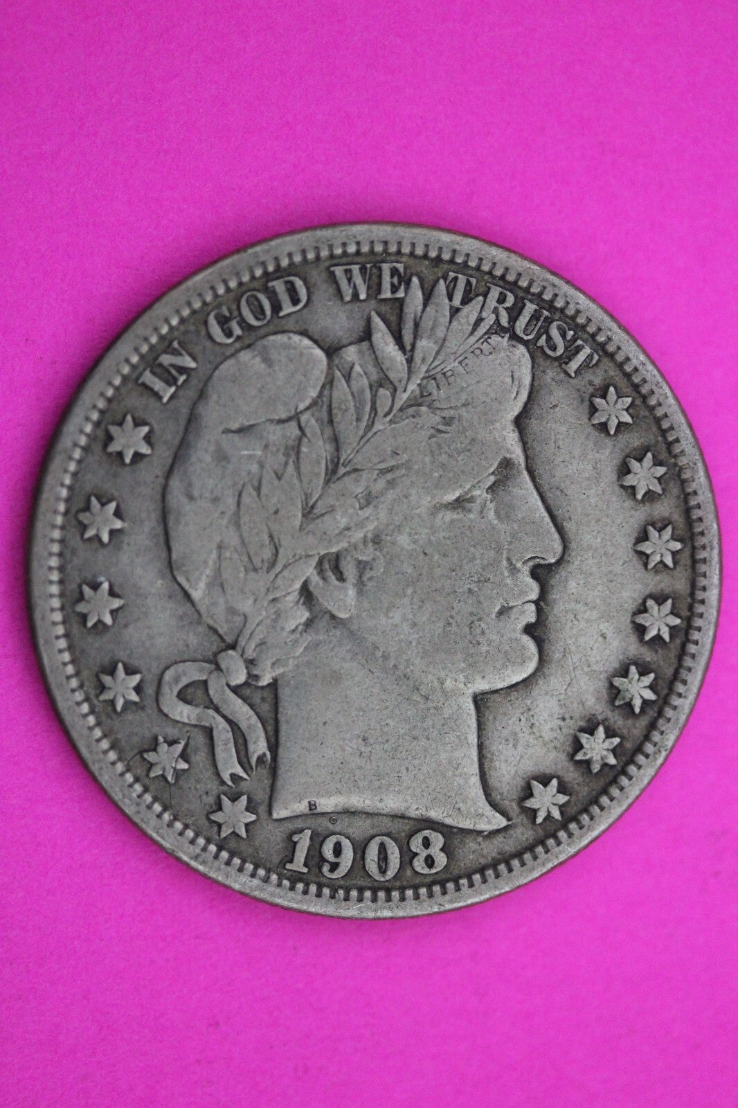 1908 D Barber Liberty Half Dollar Scarce Semi Key Date Silver Old Coin 0026