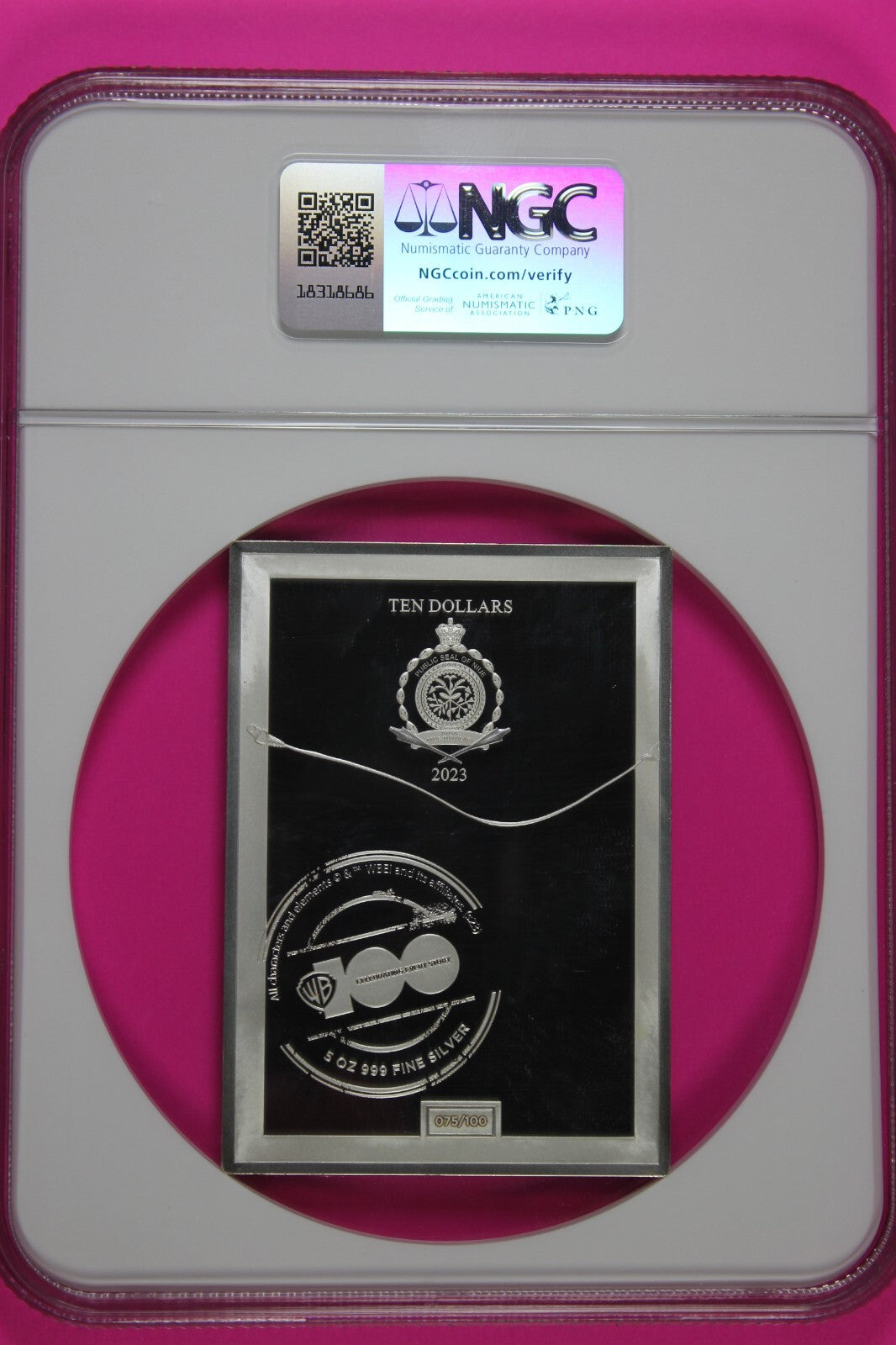 Rare 2023 Matrix 5 Ounce Silver Coin 75 of 100 Minted Niue $10 PF 70 NGC 7115