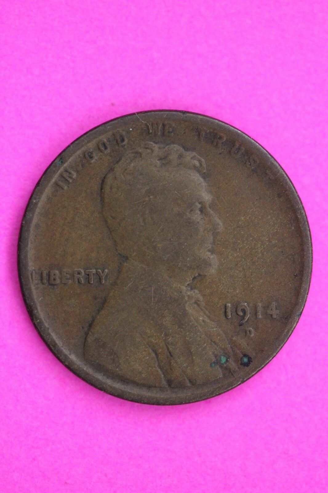 1914 D Brown Abraham Lincoln Wheat Cent Guaranteed Authentic Genuine Coin 1316