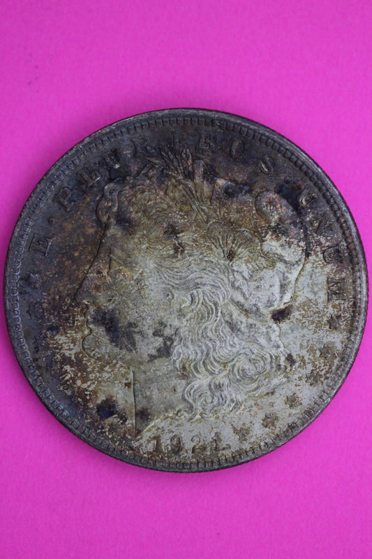 Nicely Toned 1921 P Liberty Morgan Silver Dollar Coin Guaranteed Authentic 105N