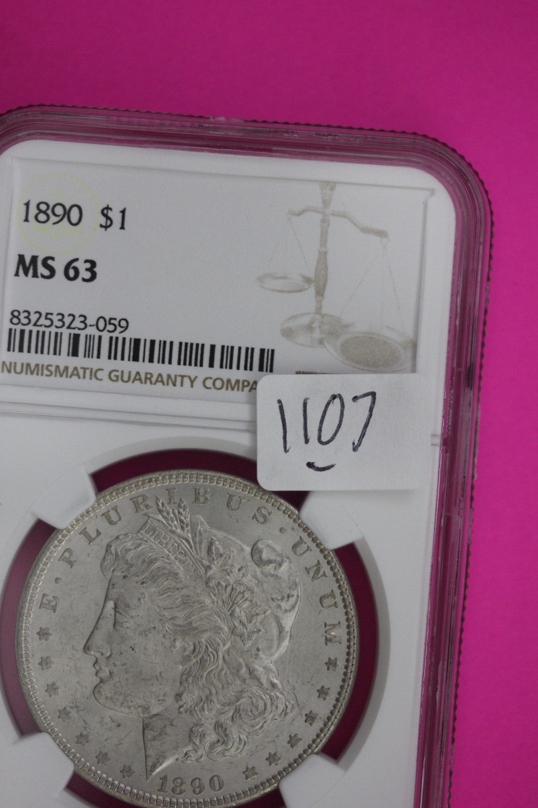 1890 P MS 63 Liberty Morgan Silver Dollar NGC Certified Graded Authentic 1107