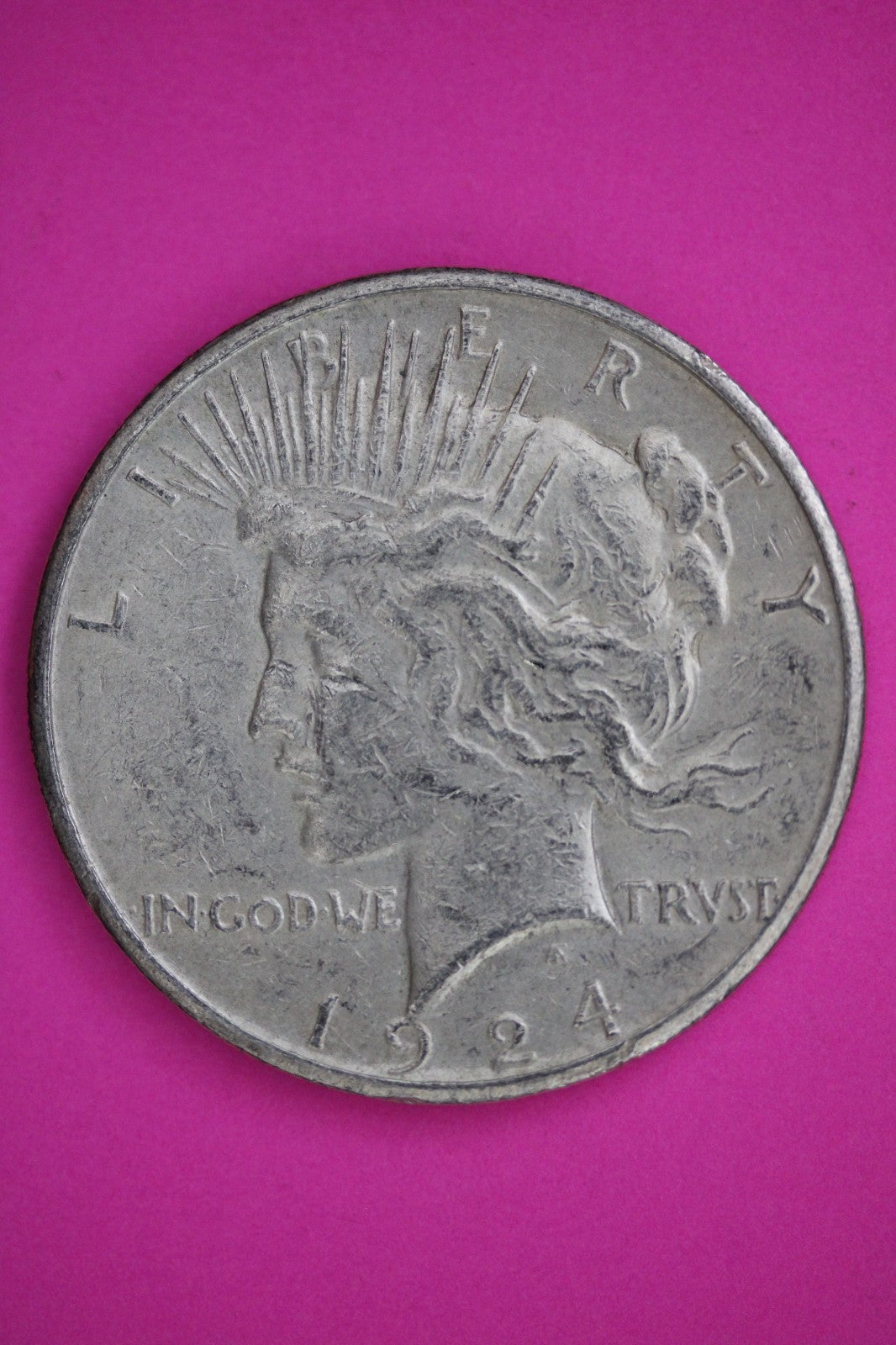 1924 S Peace Lady Liberty Semi Key Date Silver Dollar Guaranteed Authentic 2687