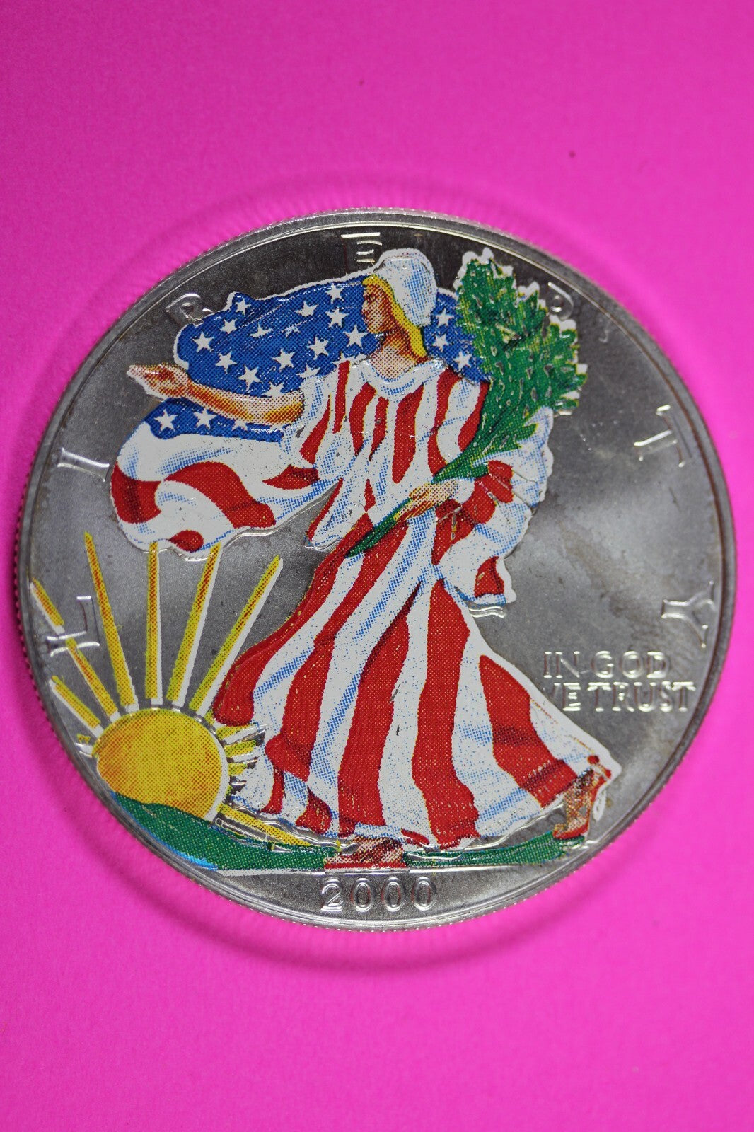 Colorized 2000 American Silver Eagle 1 Ounce .999 Fine Exact Coin Shown 177