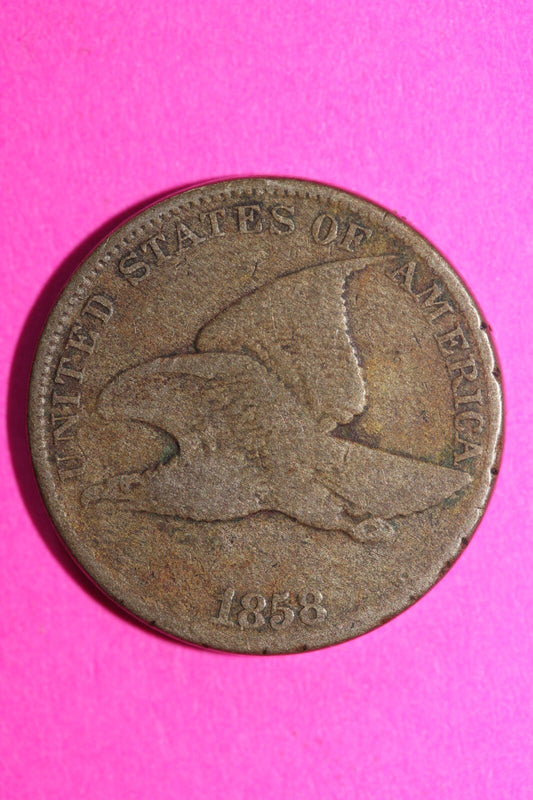 1858 Flying Eagle Cent Penny Exact Scarce Early Type Exact Coin as Pictured 50