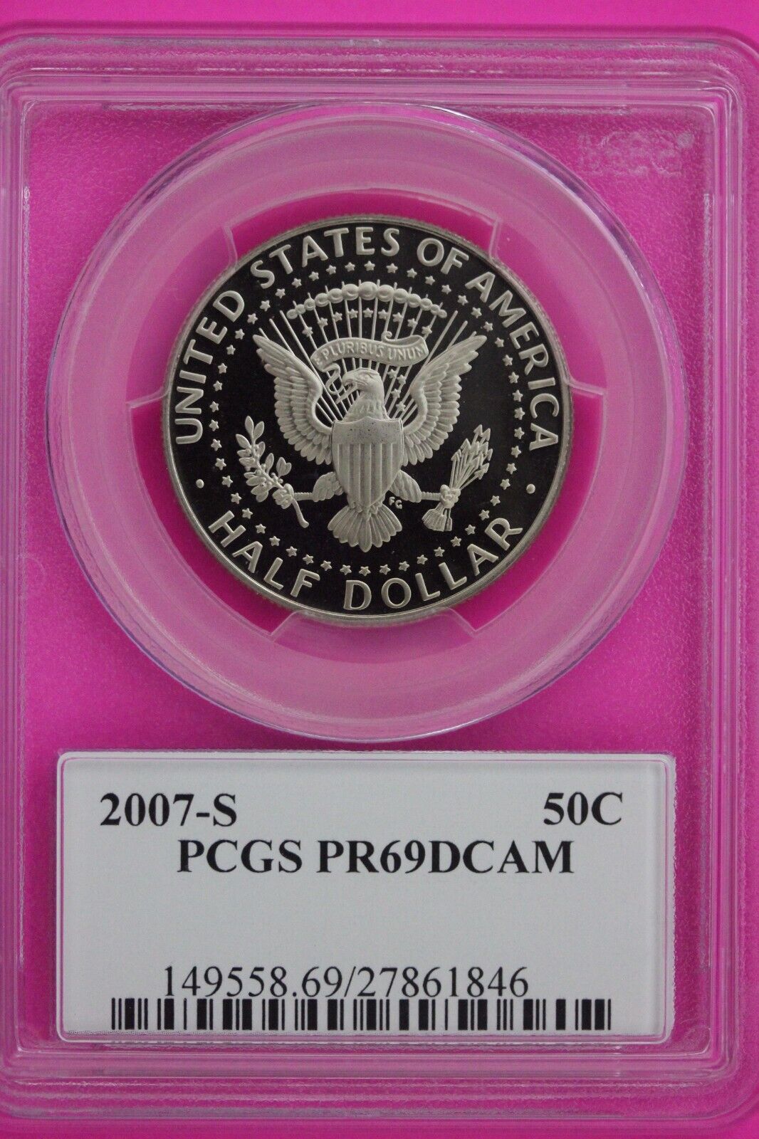 2007 S PR 69 Deep Cameo John Kennedy Clad Half Dollar JFK Label PCGS Slab 354