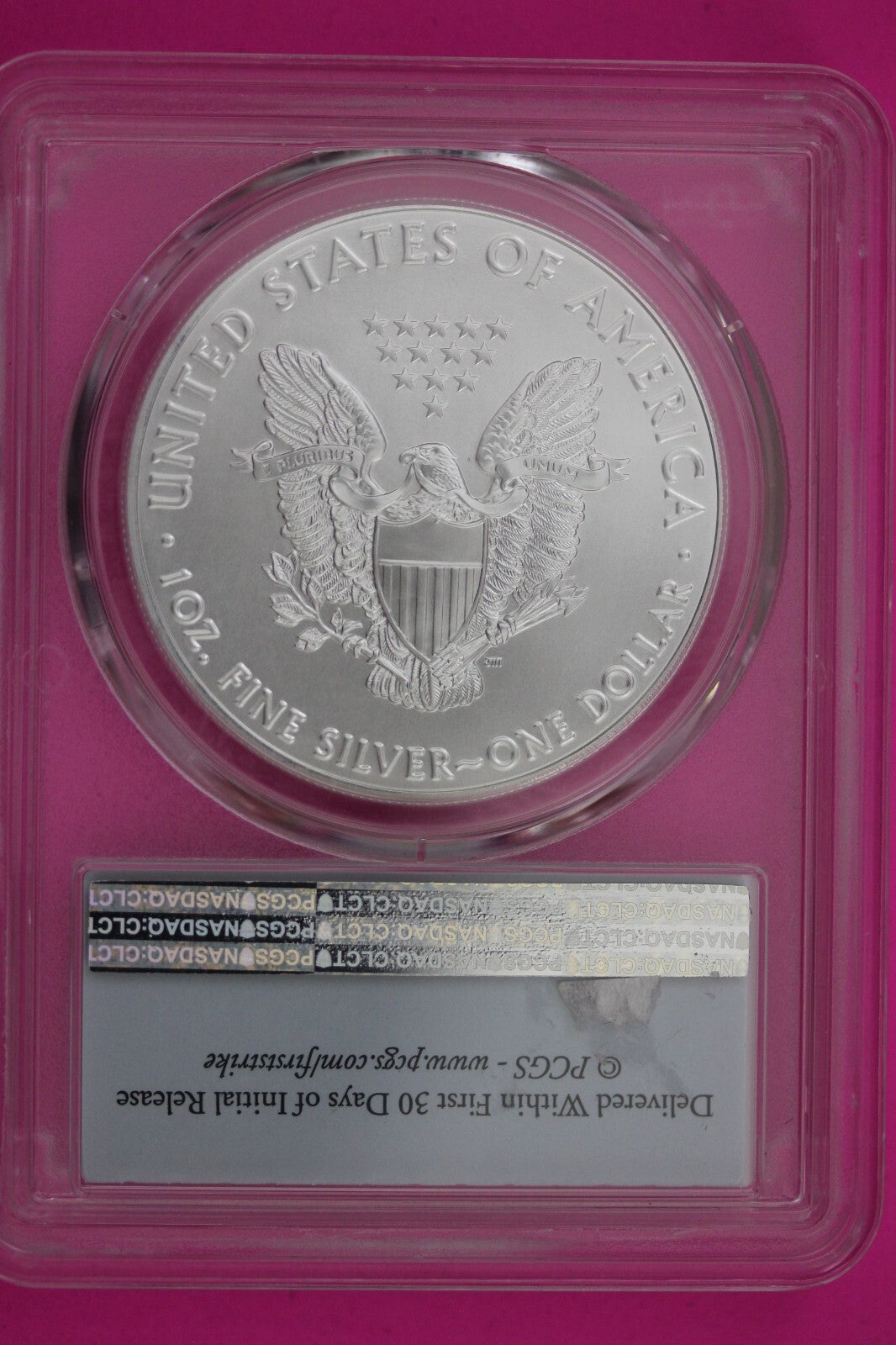 2019 MS 70 Silver Eagle Coin 1 OZ .999 PCGS Certified Graded Authentic Slab 580