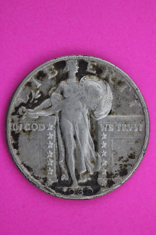 High Grade Full Date 1930 P  Standing Liberty Silver Quarter Key Date Coin 16
