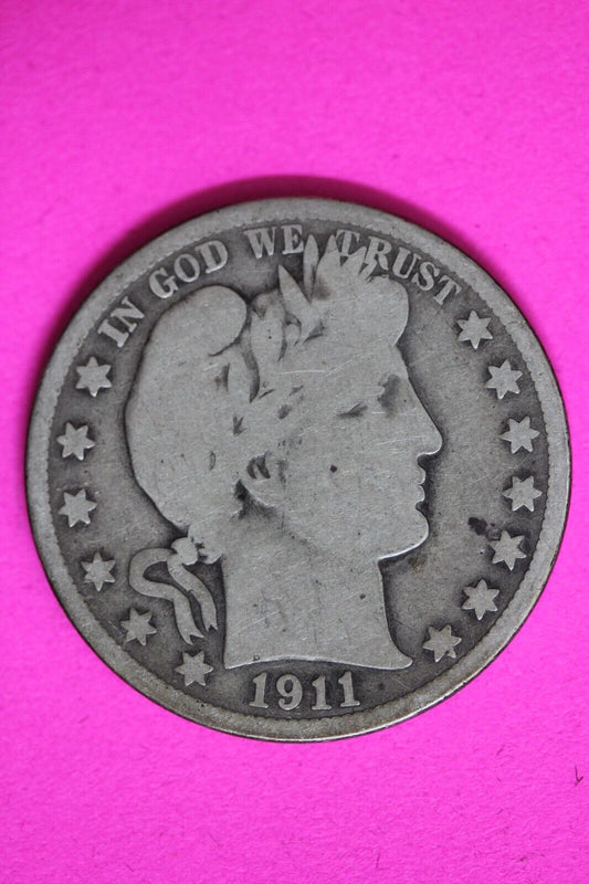 1911 P Barber Liberty Half Dollar Scarce Semi Key Date Coin Philadelphia 154