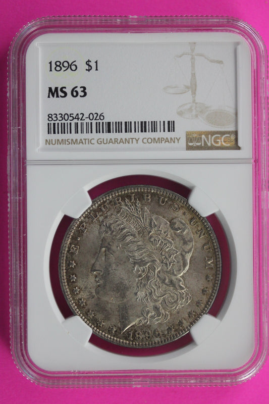 1896 P MS 63 Liberty Morgan Silver Dollar NGC Certified Graded Slab 462