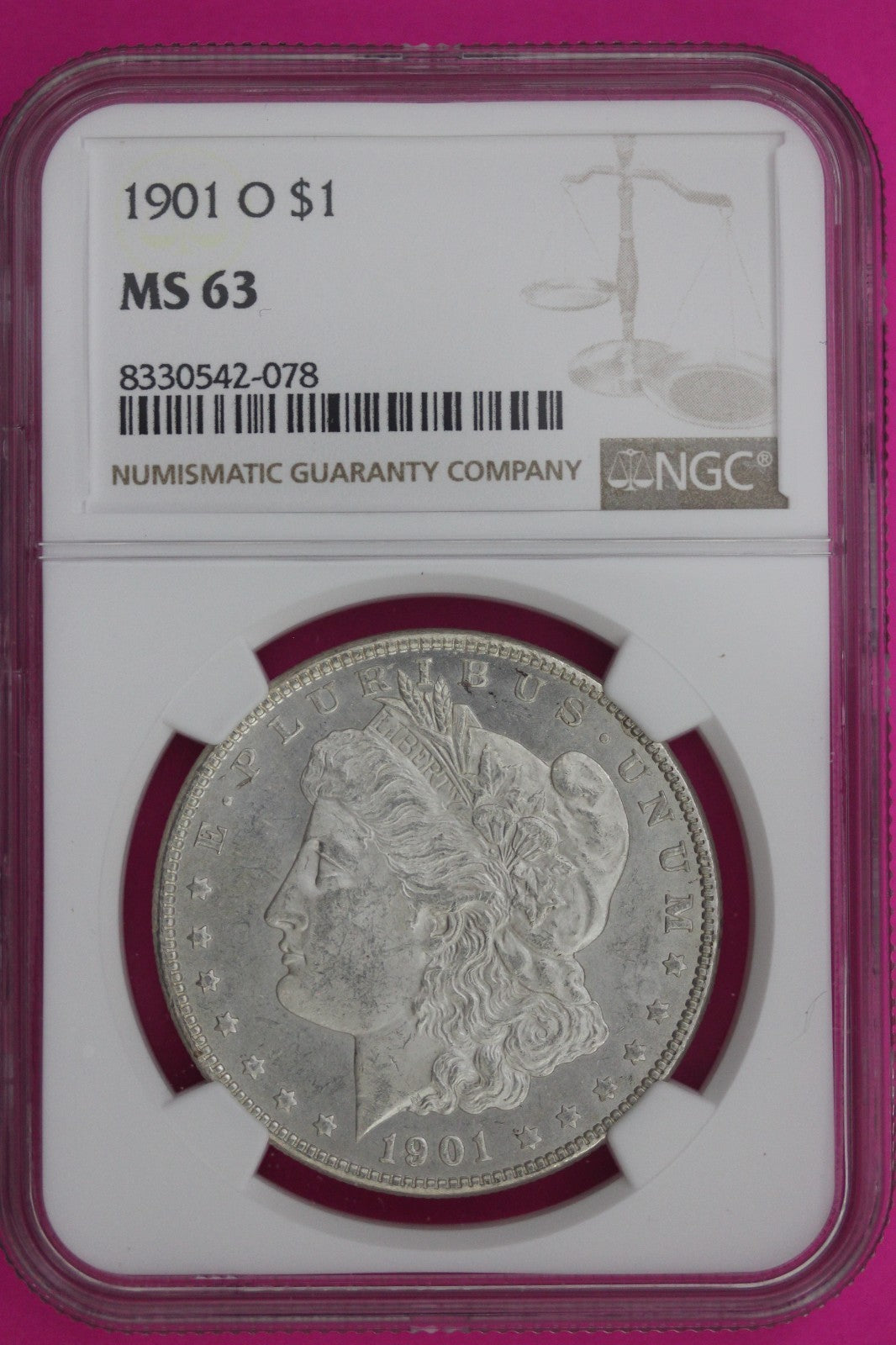 1901 O MS 63 Liberty Morgan Silver Dollar NGC Certified Graded Authentic 1088