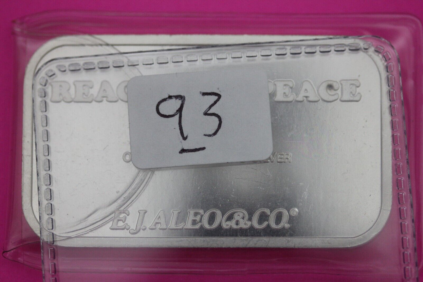 Very Rare 1975 Cold War Era USA & USSR Reach for Peace 1 oz Silver Bar 93N