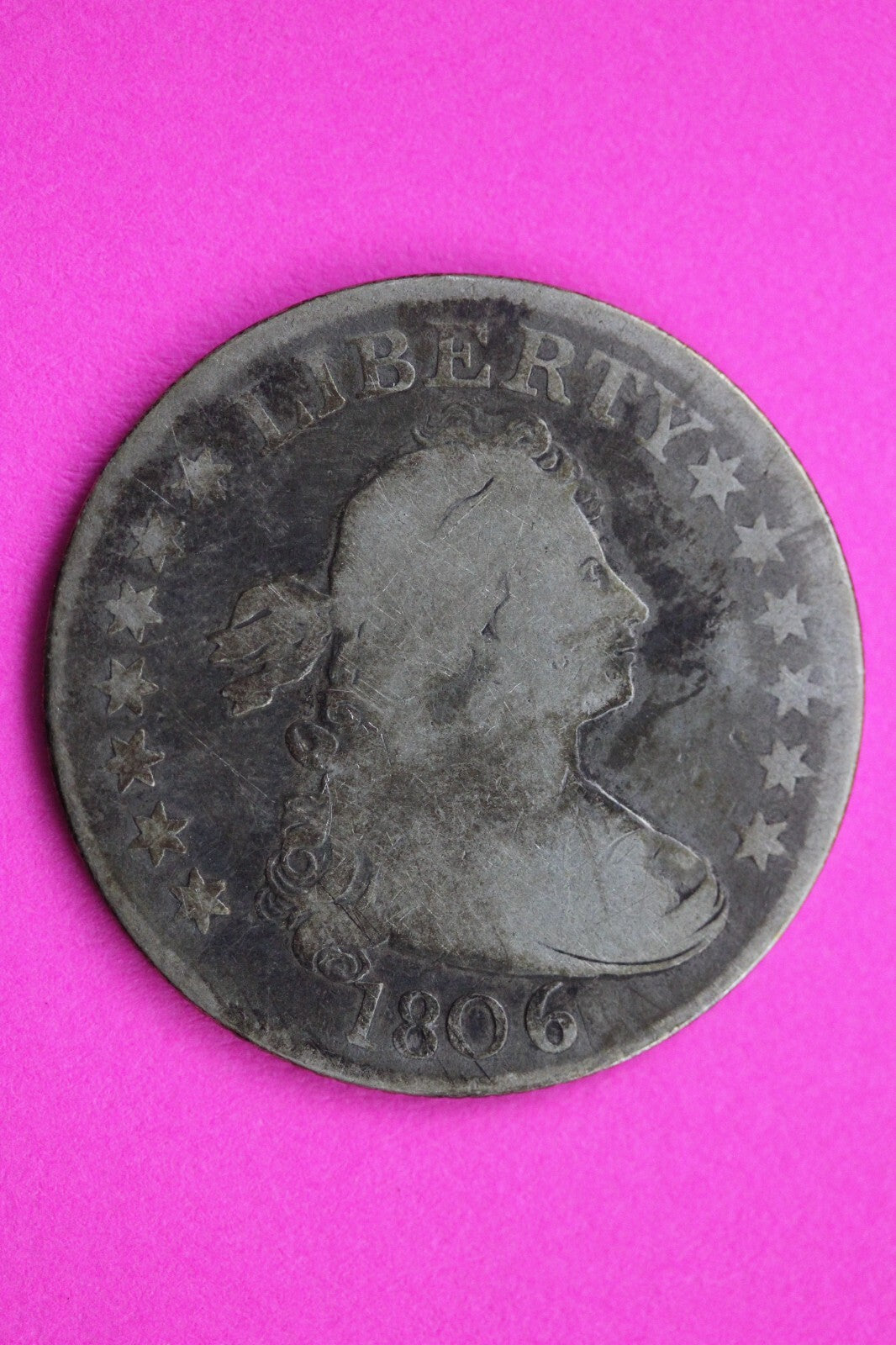 1806 Draped Bust Quarter Lady Liberty Rare Silver Key Date Coin Authentic 0874N