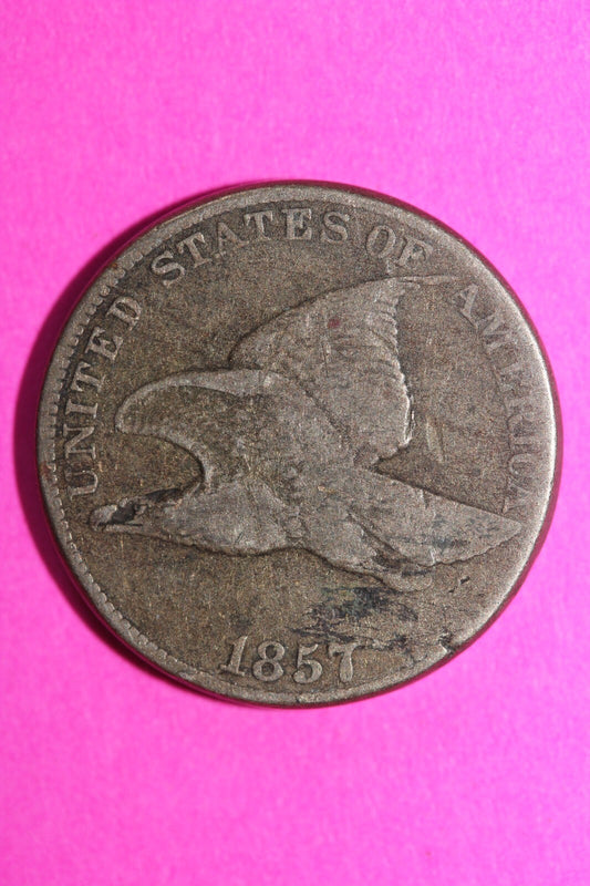 1857 Flying Eagle Cent Penny Exact Scarce Early Type Coin as Pictured 51