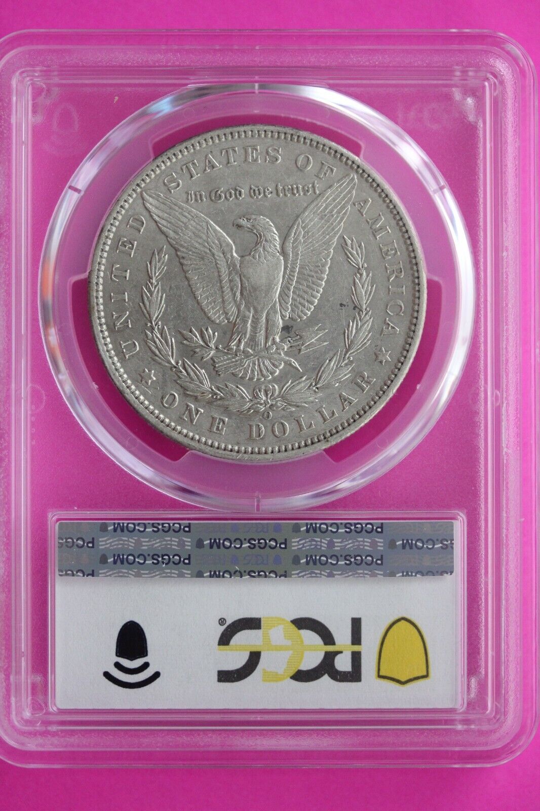 1896 O AU 50 Liberty Morgan Silver Dollar PCGS Certified Authentic Slab 866