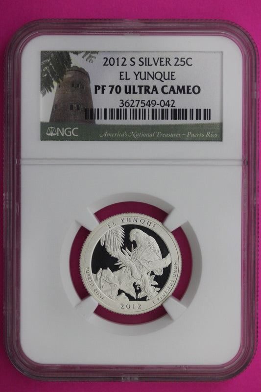 2012 S PF 70 Silver Quarter El Yunque National Park NGC Graded Certified 451